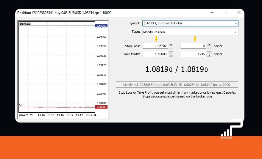 تنظیم Stop Loss در نرم افزار متاتریدر