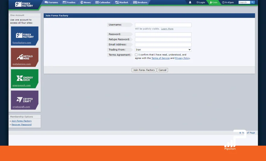 آموزش فارکس فکتوری - ثبت‌نام در فارکس فکتوری و ایجاد حساب کاربری